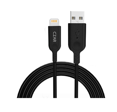 czar c1410 1 m apple mfi certified high durability usb a to lightning cable (black)